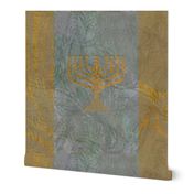 Menorah Panels- Abstract Large Blue Gold