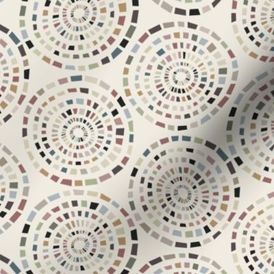 Mosaic Circles | Muted Pretty Palette | Hand drawn Geometric