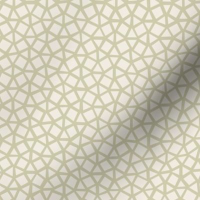 Small Mosaic | Creamy White, Thistle Green | Micro Hand Drawn Geometric