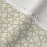 Small Mosaic | Creamy White, Thistle Green | Micro Hand Drawn Geometric