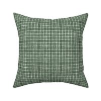 Calke Green Window pane Check Gingham - Ditsy Scale - Forest Green Sage Green