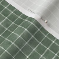 Calke Green Window pane Check Gingham - Ditsy Scale - Forest Green Sage Green