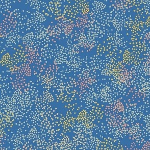 Pink, Yellow and Gray Dots on Medium Dark Teal Blue Background_24"x12"