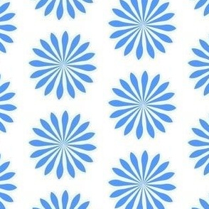 Simple Blue flowers on white background