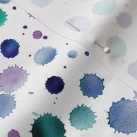 Hand Painted Watercolor Purple Green and Grey Splatters