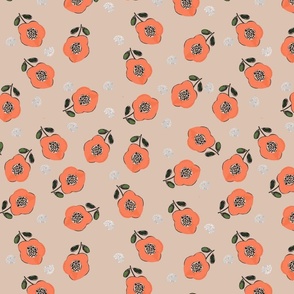 Soft Florals - Ditsy- Orange