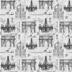 Nostalgic World Century Pattern Grey Smaller Scale