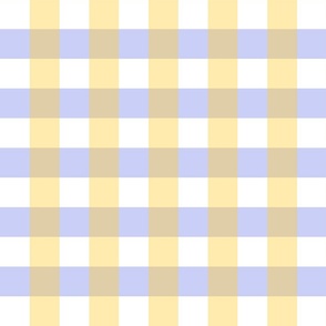 Gingham pale blue, pale orange and white medium scale