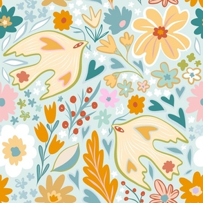 MEDIUM - Romantic Boho Garden 5. Sunny Aqua