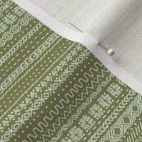 small - Bogolan tribal stripes - mudcloth fabric - honeydew light green on iguana khaki green