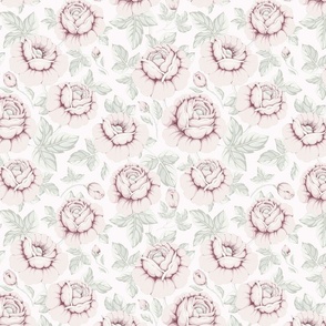  shabby chic roses on pink small