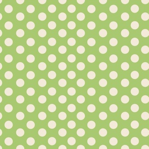 Polka dots, green and white
