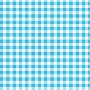Turquoise and white gingham, teal, check, plaid