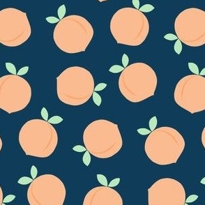 Peaches on navy SMALL