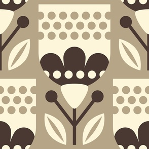 2805 D  Extra large - Scandinavian folk flowers