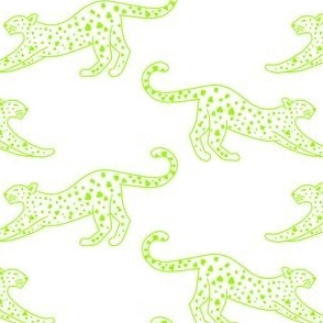 small// Leopard Stretching Drawing neon yellow