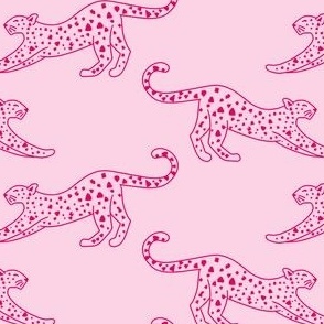 small// Leopard Stretching Drawing Sweet Soft Pinks