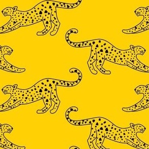 small// Leopard Stretching Drawing yellow