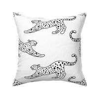 big// Leopard Stretching Drawing Black and White