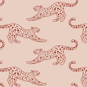 big// Leopard Stretching Drawing Coffee