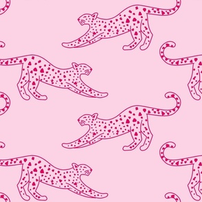 big// Leopard Stretching Drawing Sweet Soft Pinks