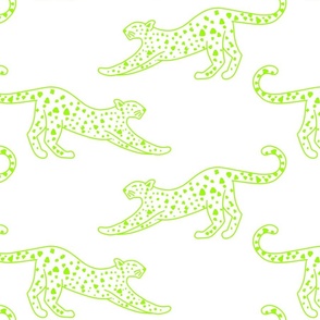 big// Leopard Stretching Drawing neon yellow