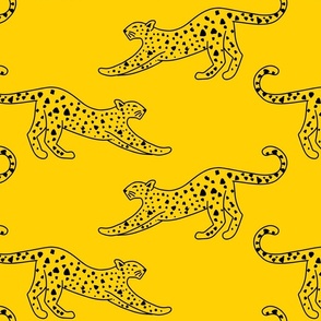 big// Leopard Stretching Drawing yellow