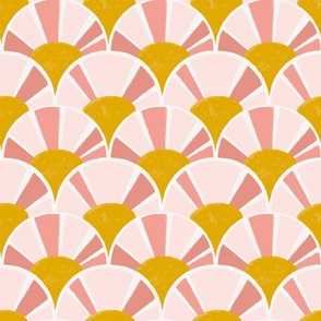 sunrise scallops in pink, melon and gold | medium