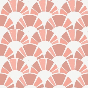 sunrise scallops in blush, melon and light gray | medium