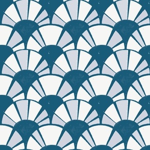 sunrise scallops in monochromatic blue | medium