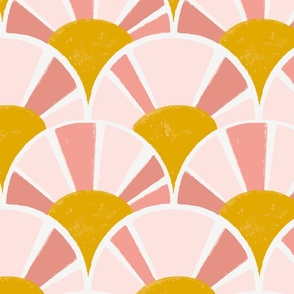 sunrise scallops in blush, melon and gold | large