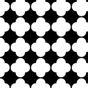 Black and White Tile Flowers