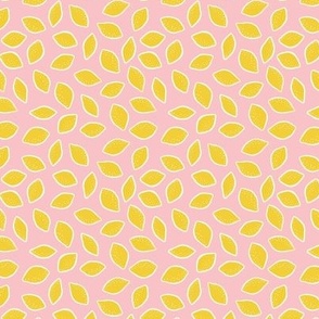 MINI - Tumbling Yellow lemons on baby Pink