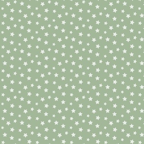 Christmas stars - white on light green