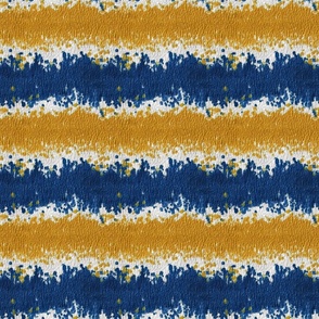 Zigzag Dot Medley - Gold/Blue on White Wallpaper - New for 2023