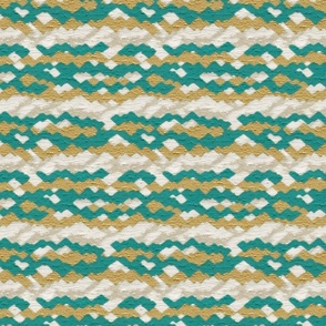 The Rugged Way - Gold/Teal on White Wallpaper - New for 2023