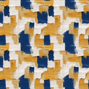 Square Strokes Gold/Blue on White Wallpaper 