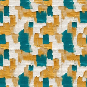 Square Strokes Gold/Teal on White Wallpaper - New for 2023