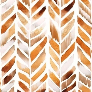 Chevroned Splendor - Copper on White Wallpaper - New for 2023