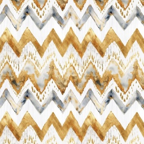 Golden Elegance Chevron - Gold/Gray on White Wallpaper - New for 2023