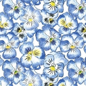 Watercolor Pansies Floral Pattern