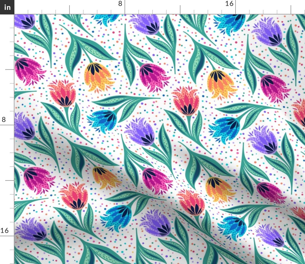 Pattern with tulips