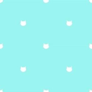 Polka Dot Cats in blue