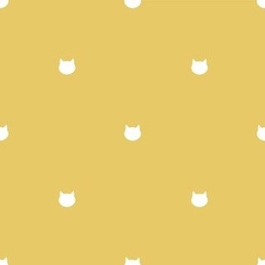 Polka Dot Cats in yellow