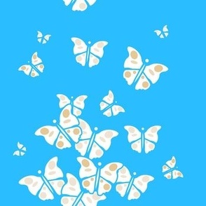 Butterflies Blooming in blue
