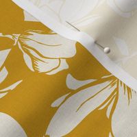 Magnolia Garden Floral - Textured Golden Yellow Ivory Regular 