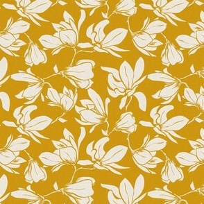Magnolia Garden Floral - Textured Golden Yellow Ivory Small