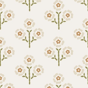 Penny Floral beige and green neutral grandmillenial