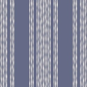 Coastal Ticking Stripe {Off White // Heron Blue} Wonky Vertical Lines, Large Scale