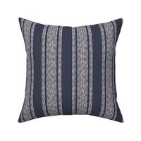 Coastal Ticking Stripe {Off White // Navy Blue} Wonky Vertical Lines, Large Scale